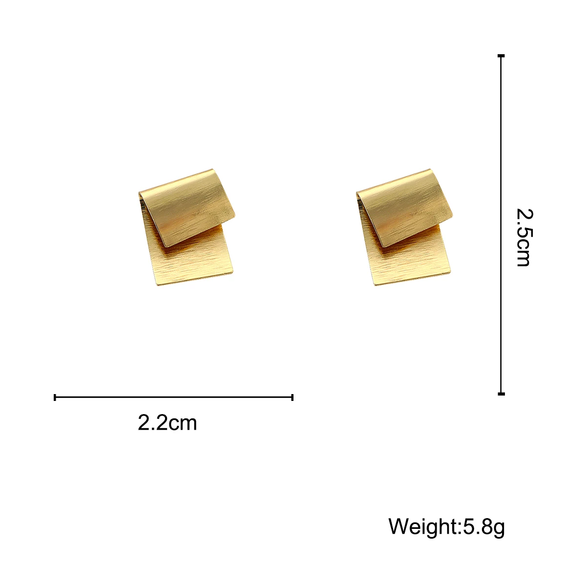 

AMORCOME 2021 Fashion Korean Minimalist Metal Stud Earrings for Women Golden Geometric Statement Earrings Jewelry Gift