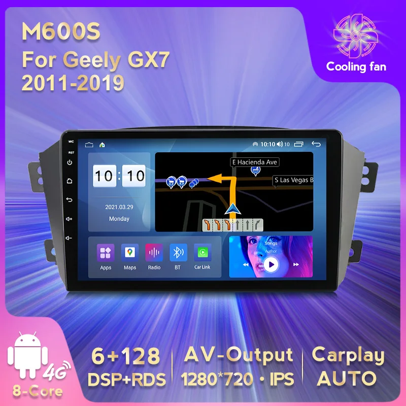9 дюймов HD 1280*720P IPS экран для Geely GX7 2011 2019 Автомобильный мультимедийный плеер Android 11