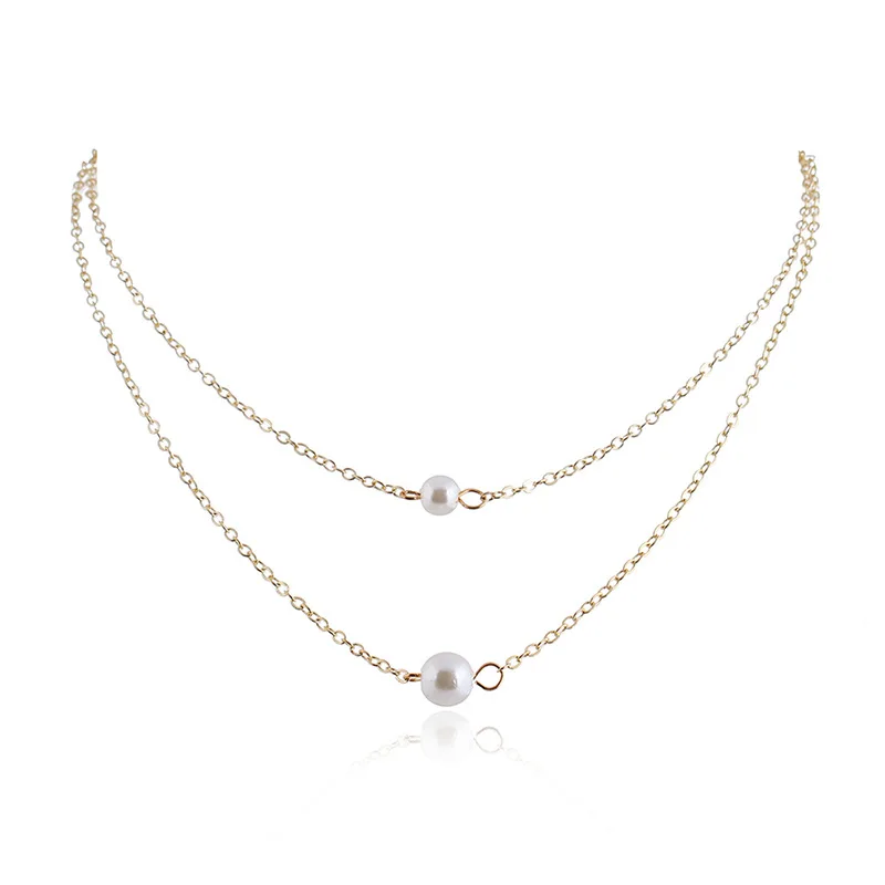 Новый дизайн модные милые двухслойные Подвески с имитацией жемчуга Дешевые