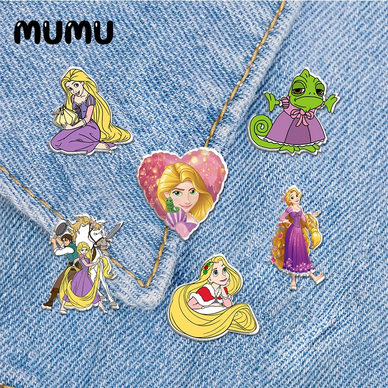 2021 новые спутанные заколки на лацкан Принцесса Рапунцель Акриловые Броши ручная