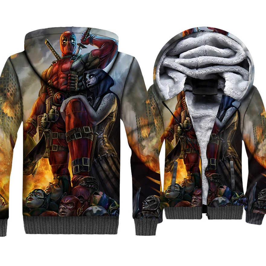 Толстовка на молнии с 3D капюшоном Venom Viking, зимняя Флисовая теплая Куртка Harajuku, толстое пальто Venom, модная большая рекламная акция - Цвет: DZ030
