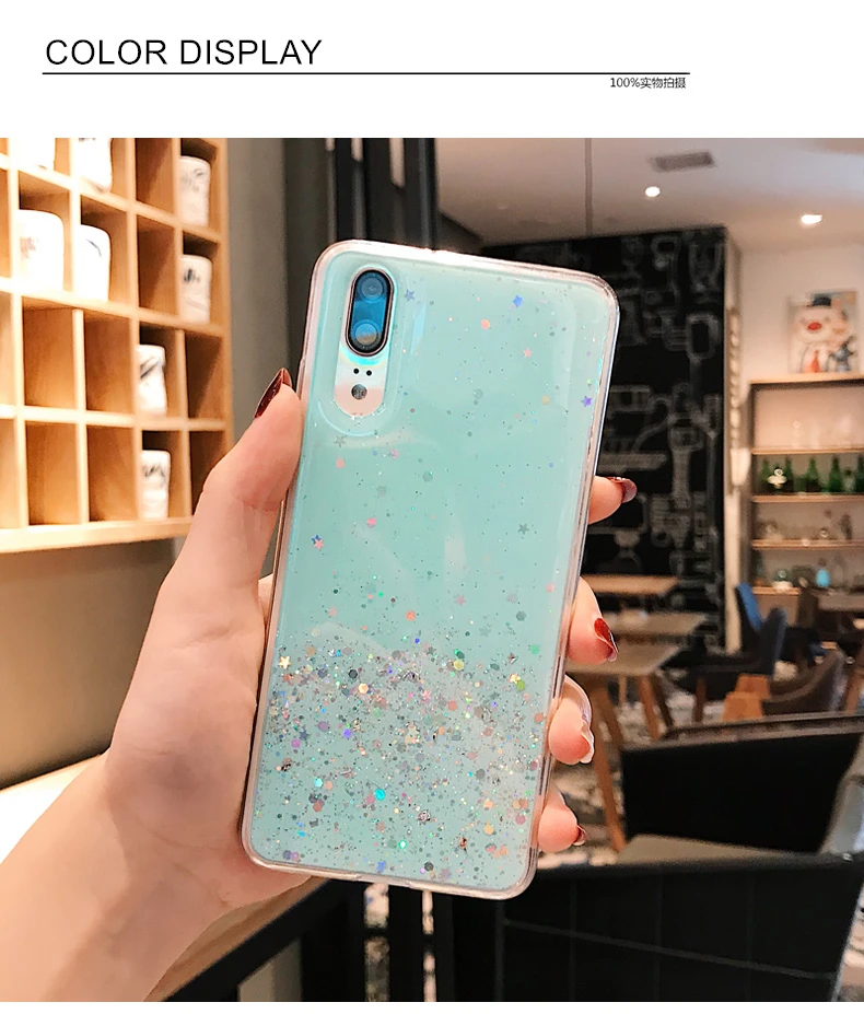 Мягкий силиконовый чехол сверкающий с блестками для huawei mate 20 P10 Plus P20 P30 Lite Pro honor V 10 20 Pro Lite Nova 3i 3 4 e Sequins Cover