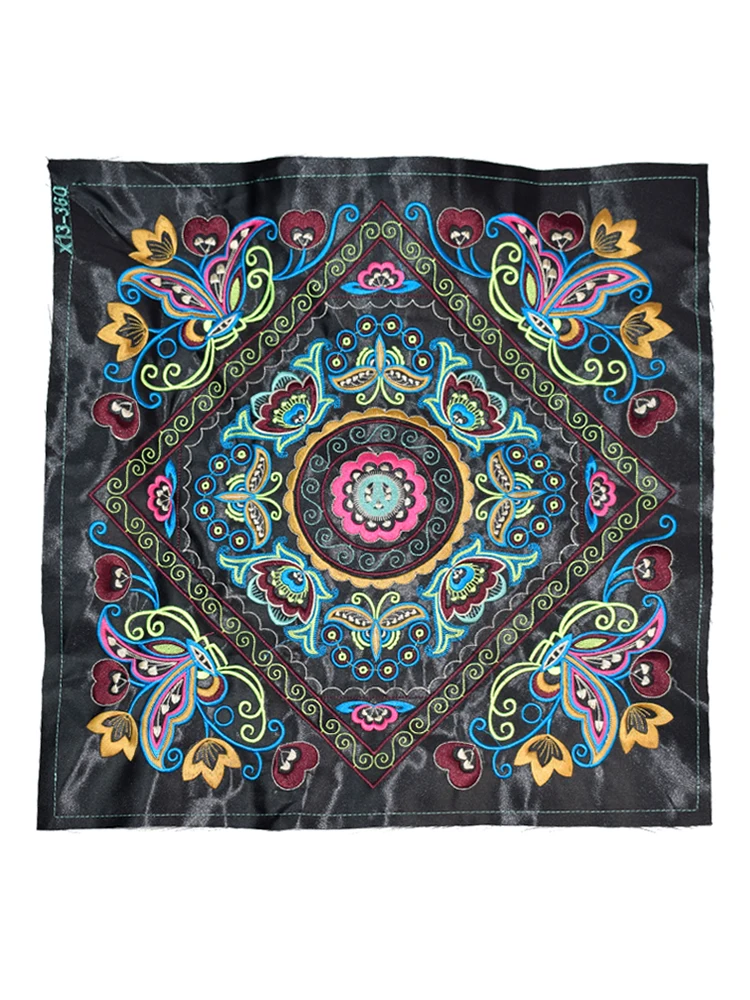 Большой квадратный вышитый патчи этнические нашивки Miao Швейные аксессуары сумка