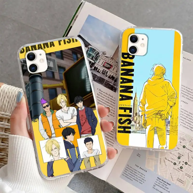 

Banana Fish Phone Case For iphone 5s 6 7 8 11 12 plus xsmax xr pro mini se soft Transparent Cover Fundas Coque