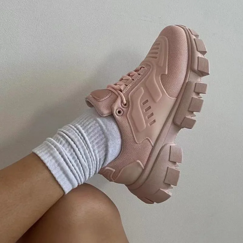 

New Women Summer Sneakers Ladies Platform Vulcanized Shoes Walking Lace-Up Comforable Casual Sheos Tenis Feminino Zapatos Muje