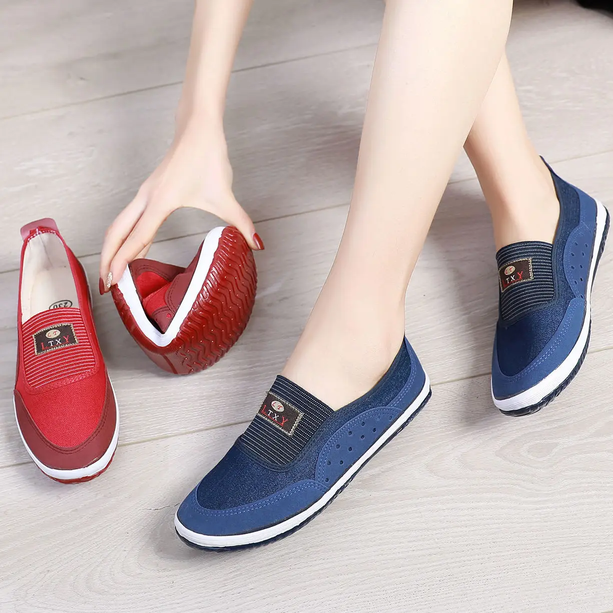 

Summer Canvas Shoes Women's Sneakers Breathable Flat Shoes Woman Slip-Resistant Work Shoes Sneakers Womens Shoes Free Shipping