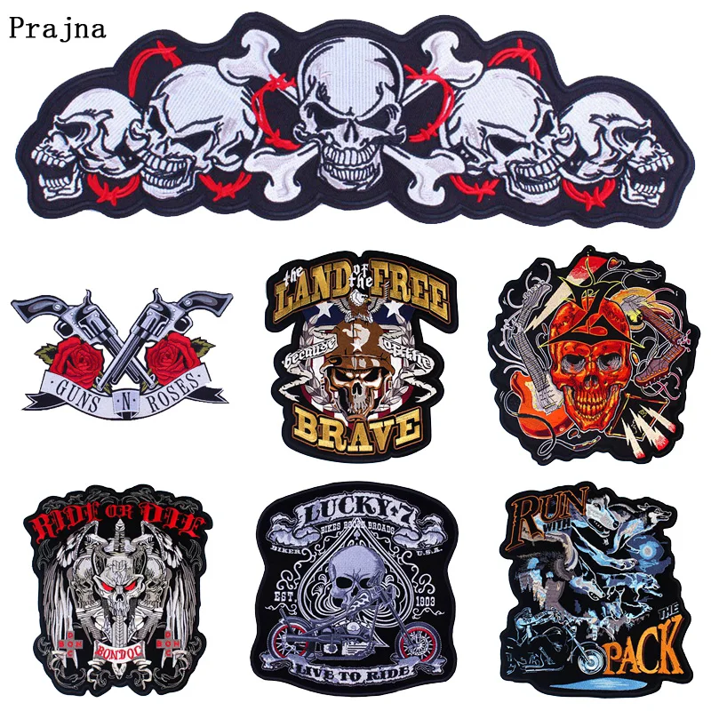 Праджня панк Пистолеты нашивки в виде Розы большой спинкой китайском стиле с