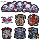 Prajna панк-пистолеты нашивки в виде розы Большая задняя вышитая нашивка для одежды Пришивание утюгом аппликация полоса хиппи череп волк Декор F