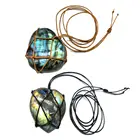 Ожерелье из Лабрадорита с подвеской из натурального камня ожерелье с оплеткой для йоги ожерелье в стиле макраме для мужчин и женщин ожерелье с положительной энергетикой для декора