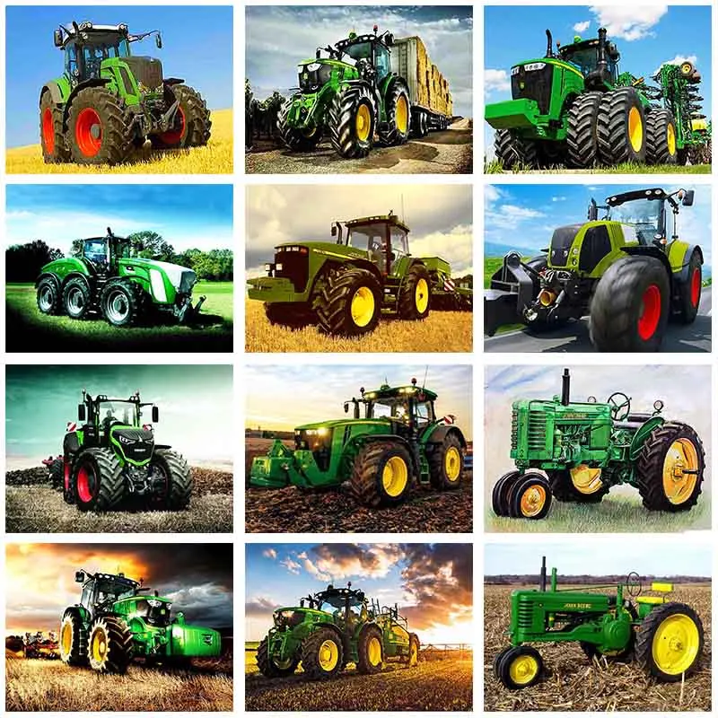 

Diamond Painting 5D Diamonds DIY Tractor Cross Stitch Full Square Round Drill Embroidery Colorful Handmade Home Room Wall Decor
