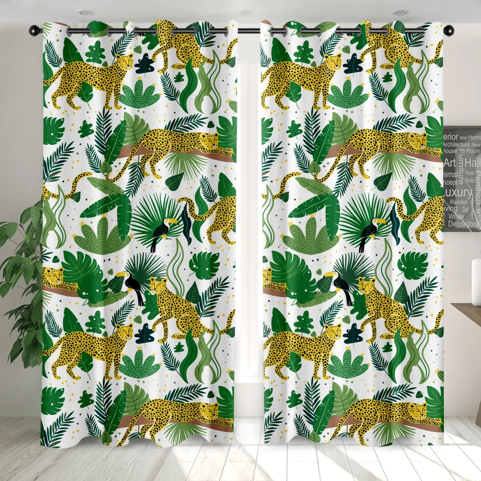 

SOFTBATF Leopard Digital Printing Blackout Curtains for Bedroom Living Room Kitchen Treatment Room Dropshipping