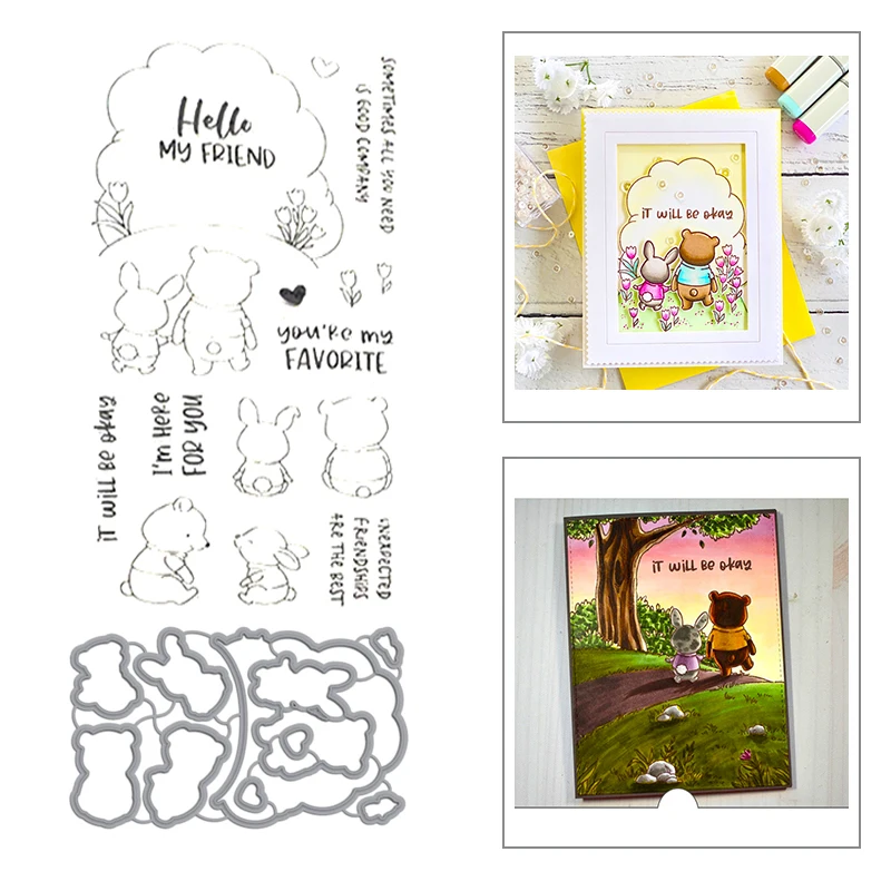 Горячая новинка 2020 штампы с пасхальными яйцами друзья кролик птица медведь