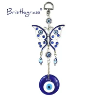 bristlegrass turkish blue evil eye white butterfly amulets lucky charms wall hanging pendants pendulum blessing protection decor