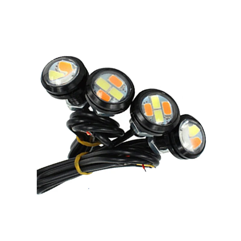 10 шт. Автомобильный светодиодный светильник 23 мм 5730 4SMD Eagle Eye белый Янтарный