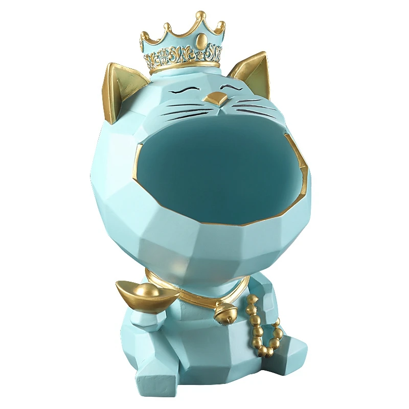 

New Home Decor Miniature Figurine Cool Cat Table Decoration Storage Box Art Sculpture Modern Living Room Desk Decorations Statue