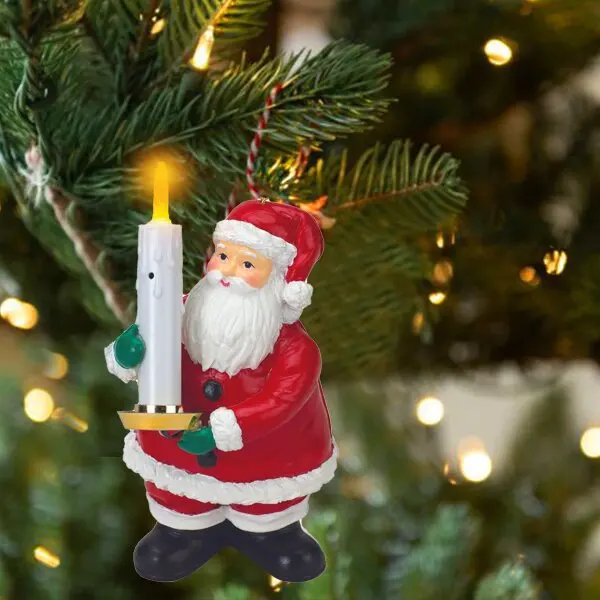 

Santa Claus Holding Candle Ornaments Christmas Tree Pendant Decoration Crafts New Year Christmas Decoration 2022