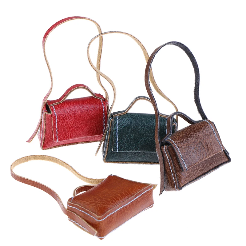 

Hot 1:6 Dollhouse Miniature Leather Handbag Purse Lady's Shoulder Bag Fashion Doll's Accessory Dolls Accessories