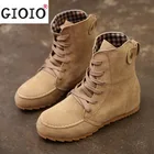 Новые зимние ботинки на шнуровке, женская обувь, осенняя Женская обувь в стиле ретро на плоской подошве, Модные ботильоны, женские ботинки на шнуровке, повседневная обувь