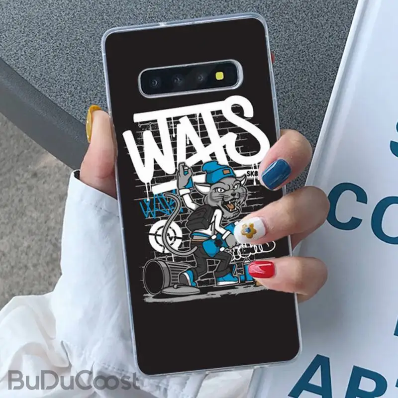 

Cartoon Street Skateboarding DIY Phone Case For Samsung Galaxy S10 Plus S10E S6edge S7edge S8 S9 Plus S10lite S20 Plus Ultra