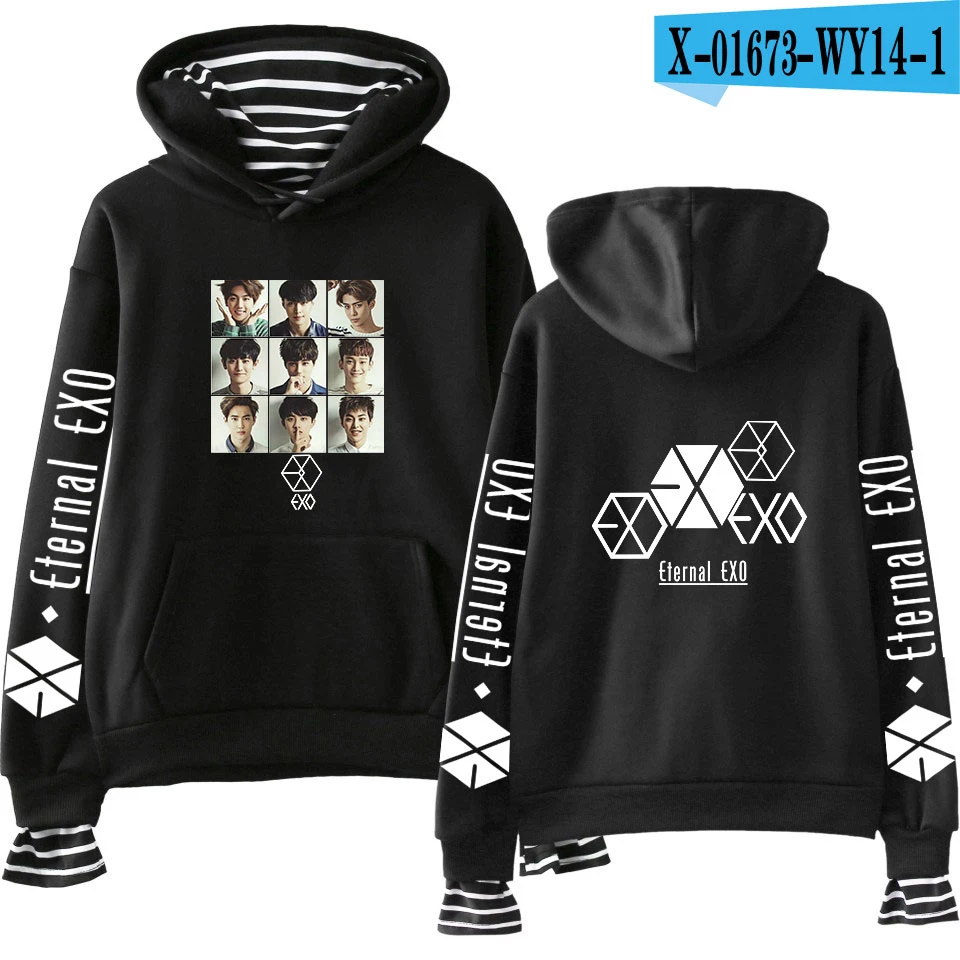 C EXO PLANET#5 толстовки KPOP хлопковые водолазки негабаритный свитер с капюшоном для женщин EXO PLANET#5 толстовки moletom плюс размер - Цвет: C