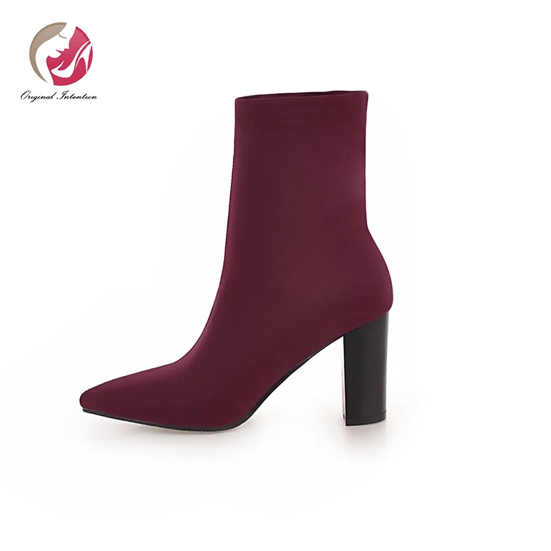 Оригинальное предназначение зимние пикантные ботильоны винно-красного черного
