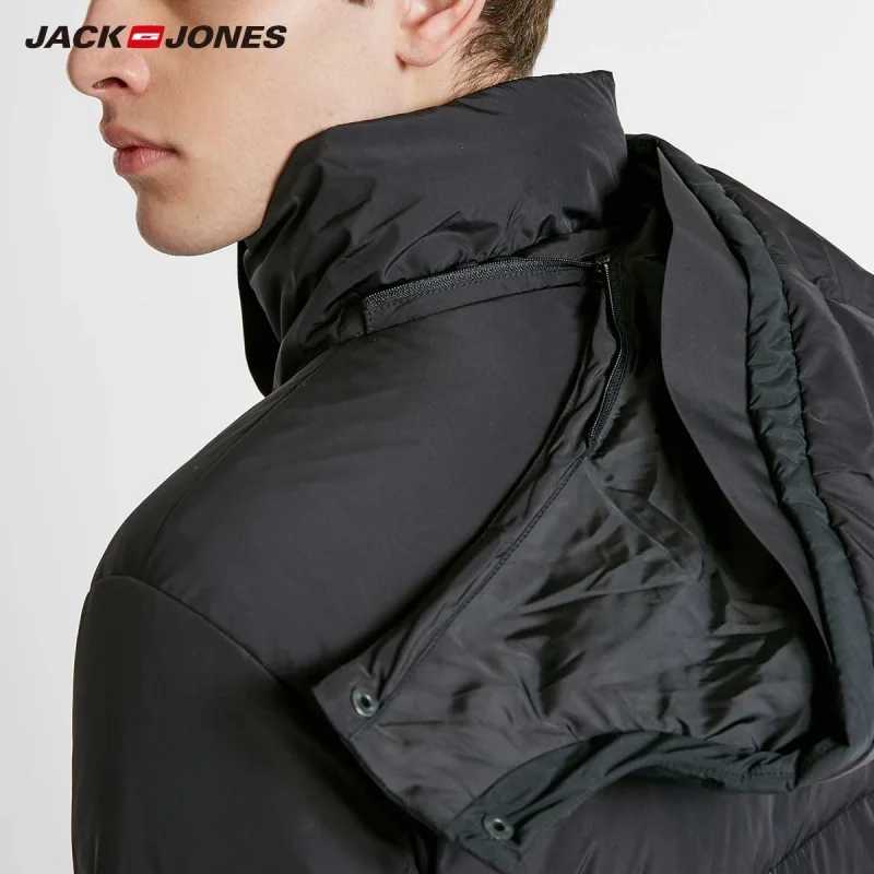 JackJones зимняя мужская трендовая пуховая куртка с капюшоном Модная парка пальто мужская одежда 218412511