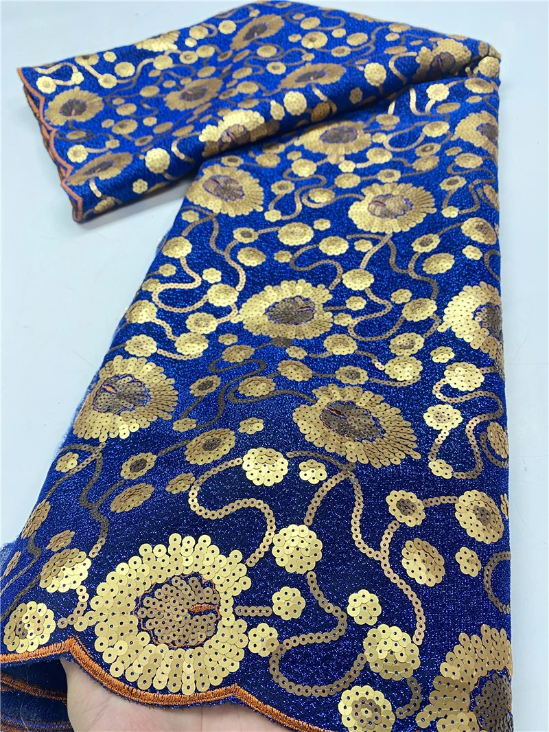 

PGC African Sequins Lace Fabric 2021 High Quality Lace French Nigerian Velvet Embroidered Lace Fabric For Wedding Party YA3869B