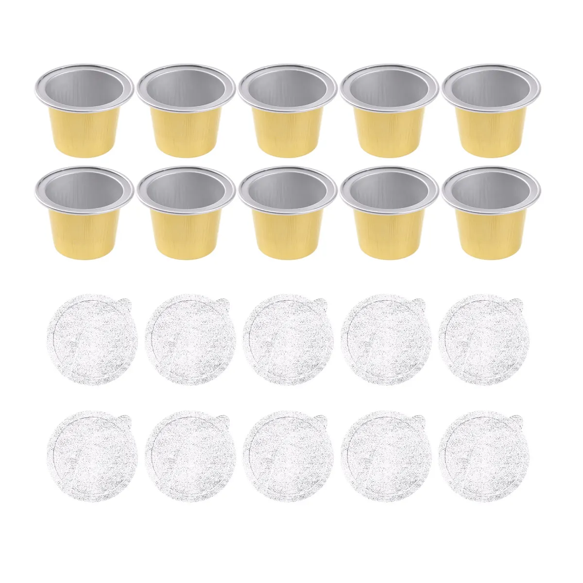 10 шт. одноразовые алюминиевые кофейные капсулы чашки с крышками из фольги