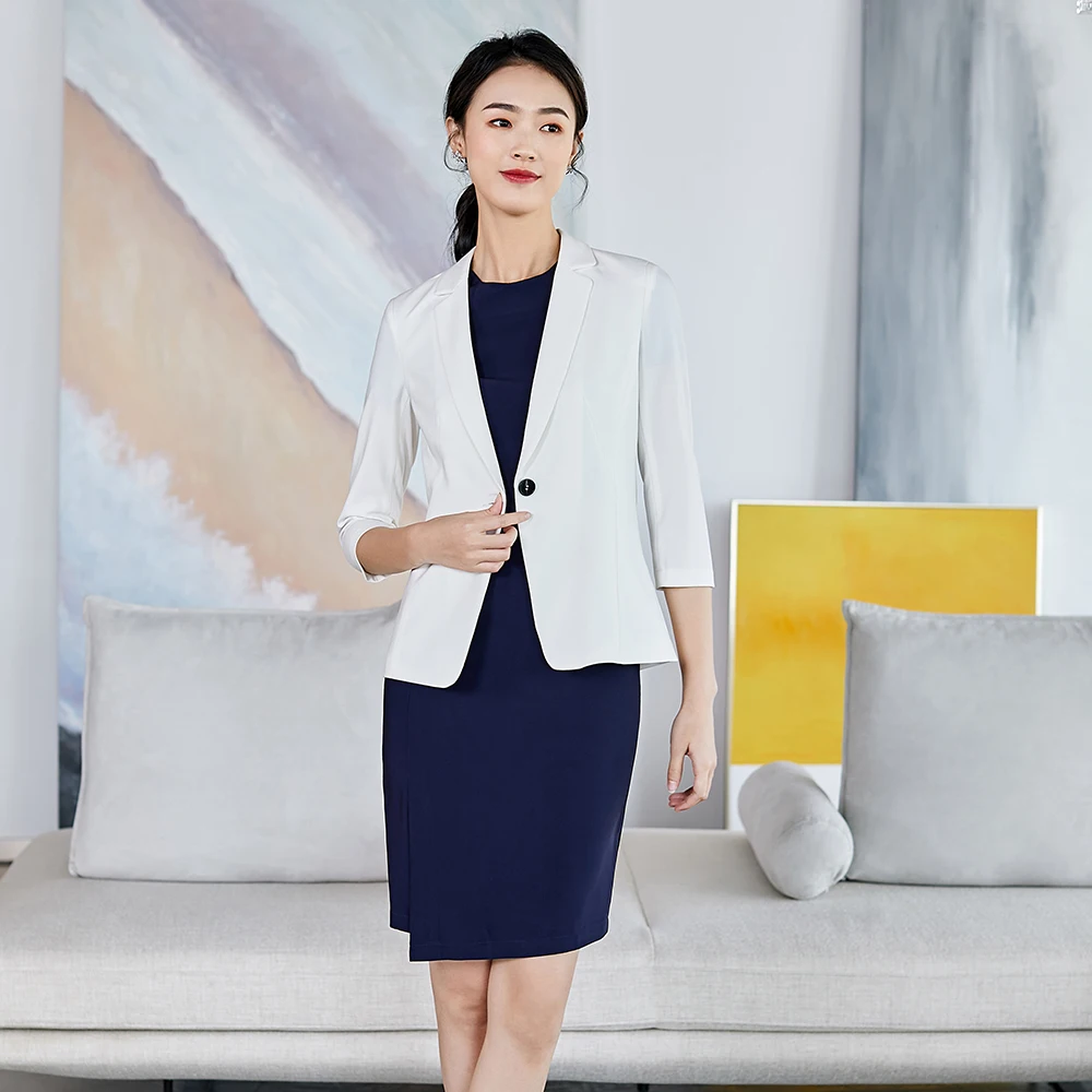 2020 Elegant Blazer Dress Suits Women Business Work Uniform Office Lady Professional Two Piece Set Suit Dress Female Suits Sets