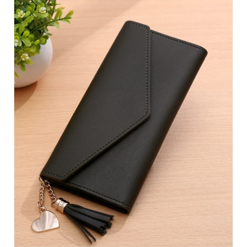 Модные женские кошельки 2019 простые на молнии черный белый серый красный длинный