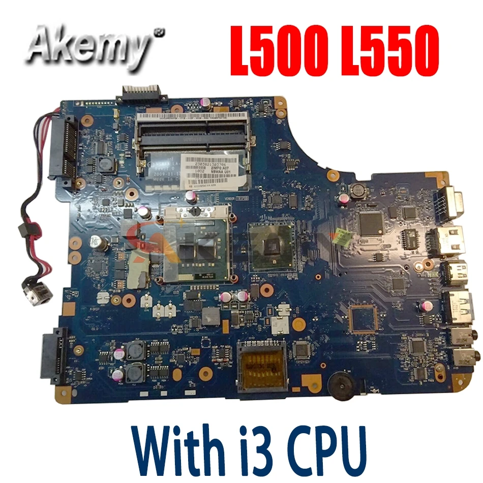 

Материнская плата AKemy для ноутбука Toshiba Satellite L500 L550, 15,6 дюйма, HM55 DDR3 K000092540 NSWAA LA-5321P, с бесплатным процессором