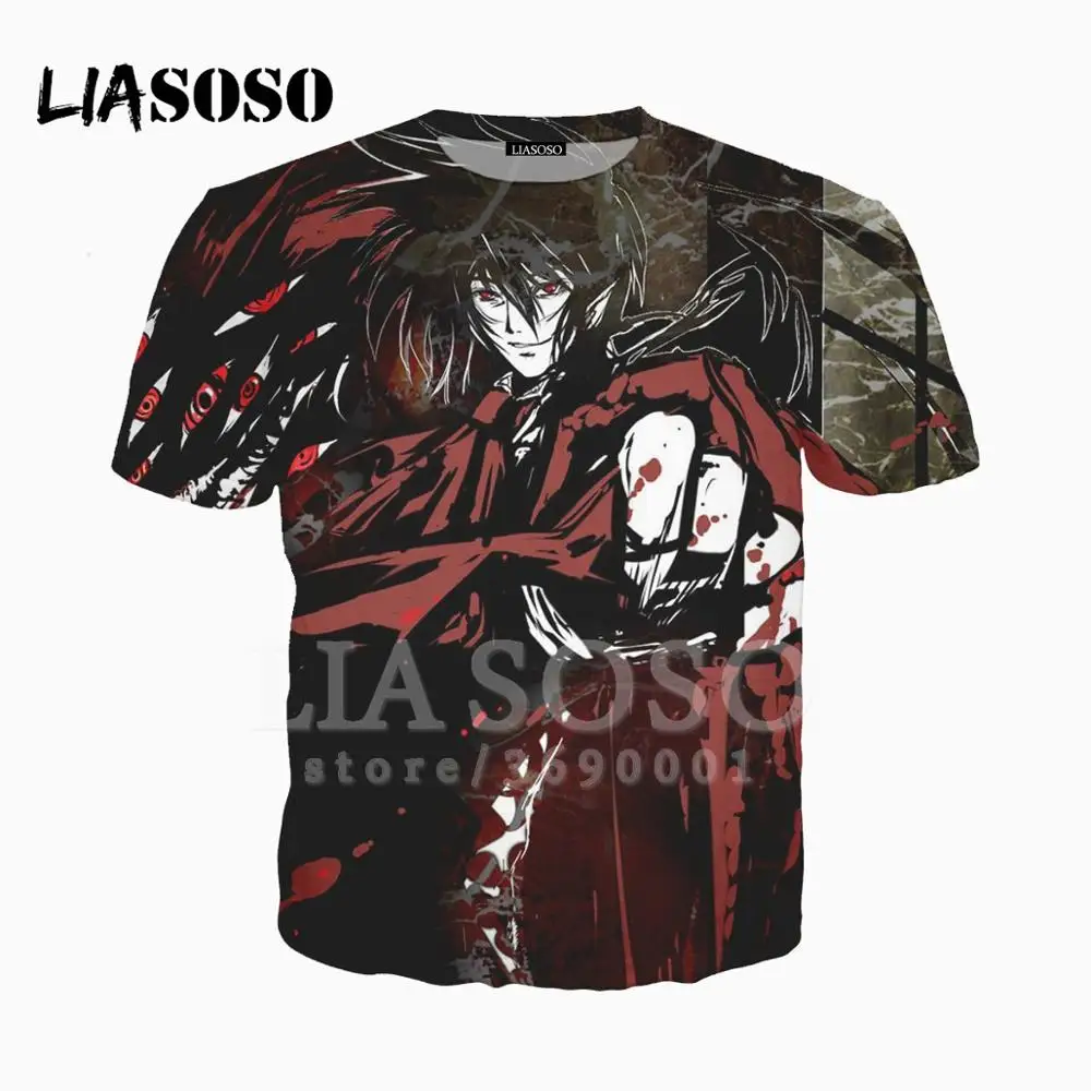 

LIASOSO 3D Print Men Women Anime Hellsing Alucard Cool O-neck Tshirt Summer T-shirt Pullover Harajuku Casual Youth Adult Top