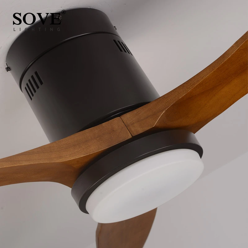 52 дюймов деревянный потолок потолочные вентиляторы с подсветкой LED 15 Вт 3 твердой