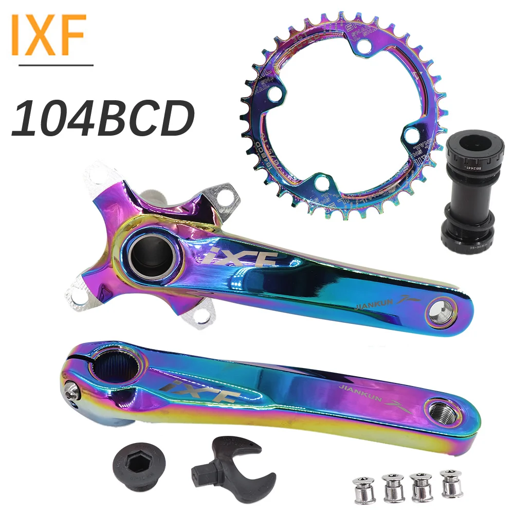 IXF MTB Кривошип 104BCD велосипед 170 мм цепь с улиткой 32t 34t 36t 38 Радужное масло Слик 1 2 3