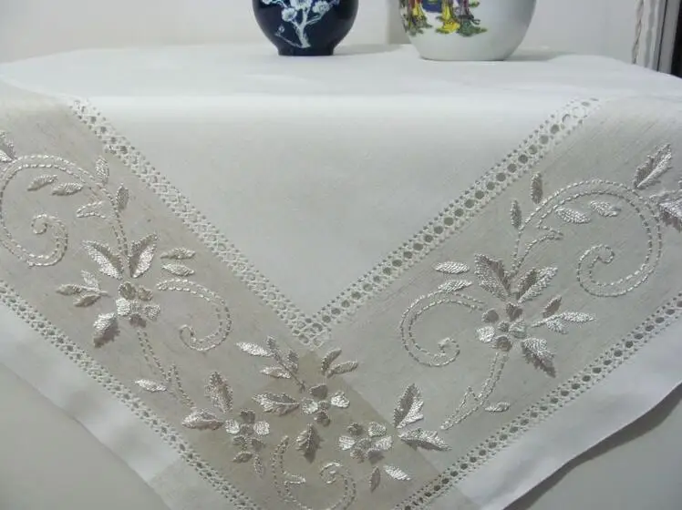 85x85 см в пасторальном стиле, вышитая скатерть из натурального материала, подстаканник, покрытие для стола, подстилка для рождественского подарка на свадьбу