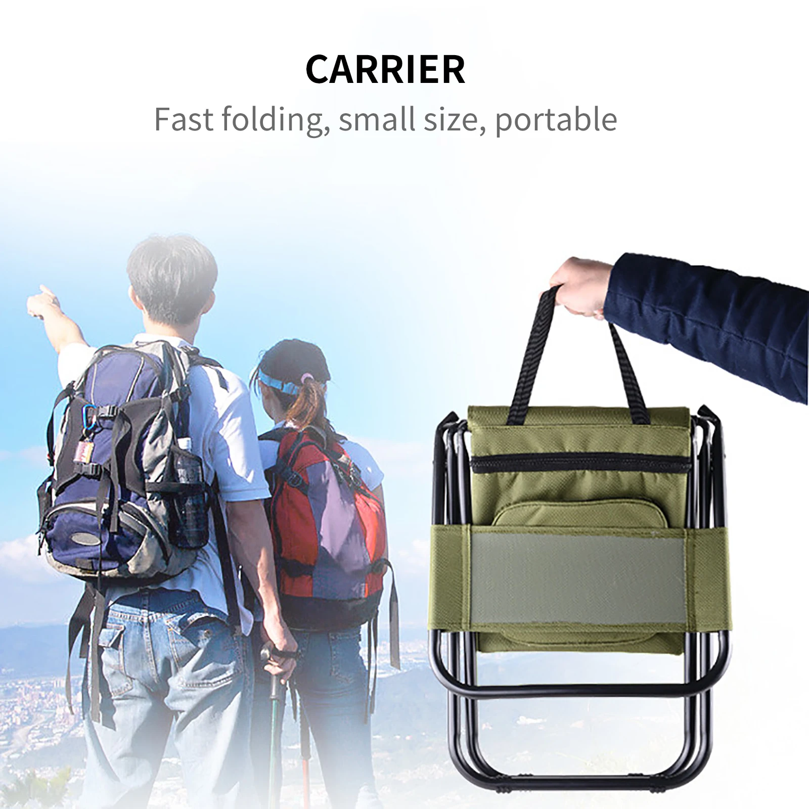 

Multifunctional Folding Stool Portable Ice Bag With Thermal Insulation Backable Fishing Beach Chair Lightweight Cooler Bag