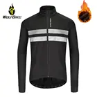 Мужская Зимняя Теплая Флисовая велосипедная куртка WOSAWE ветрозащитная Светоотражающая ветровка для бега Велосипедное пальто одежда велосипедная длинная Джерси