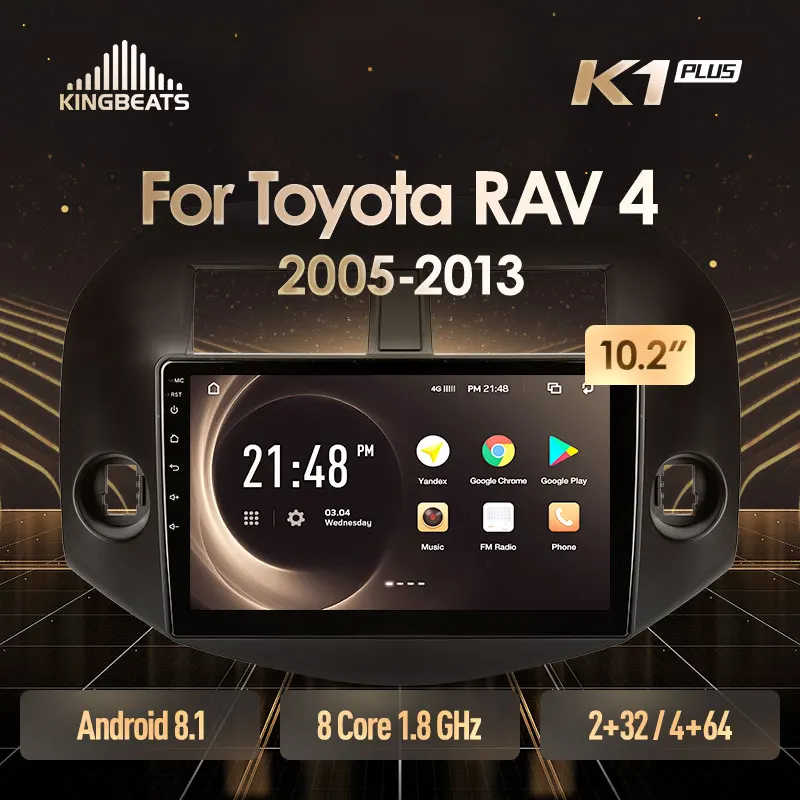 KingBeats штатное головное устройство for Toyota RAV4 3 XA30 2005-2013 GPS Android 8.1 автомагнитола на андроид магнитола для Тойота РАВ4 3 XA30 автомобильная мультимедиа Octa Core 8 core*1.8G DDR4 2G ROM 32G RAM