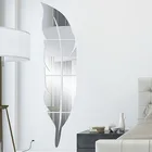 3D зеркальные наклейки сделай сам в виде перьев, для гостиной, домашний декор, виниловые акриловые наклейки, настенное украшение