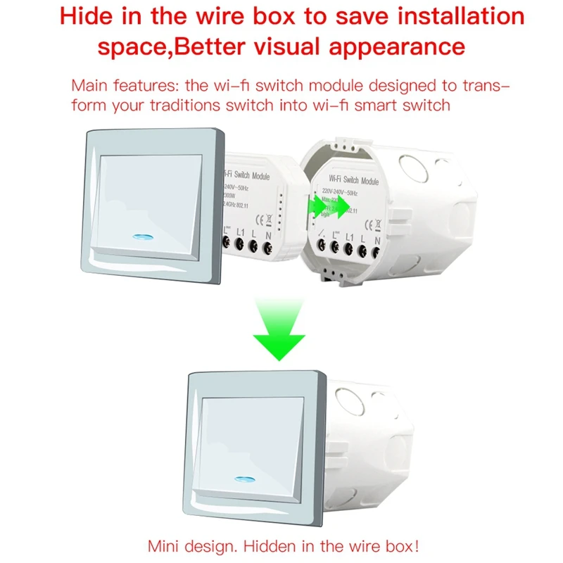 

2Pcs Wifi Smart Light Switch Diy Breaker Module Smart Life/Tuya App Remote Control,Works With Alexa Echo Google-Home