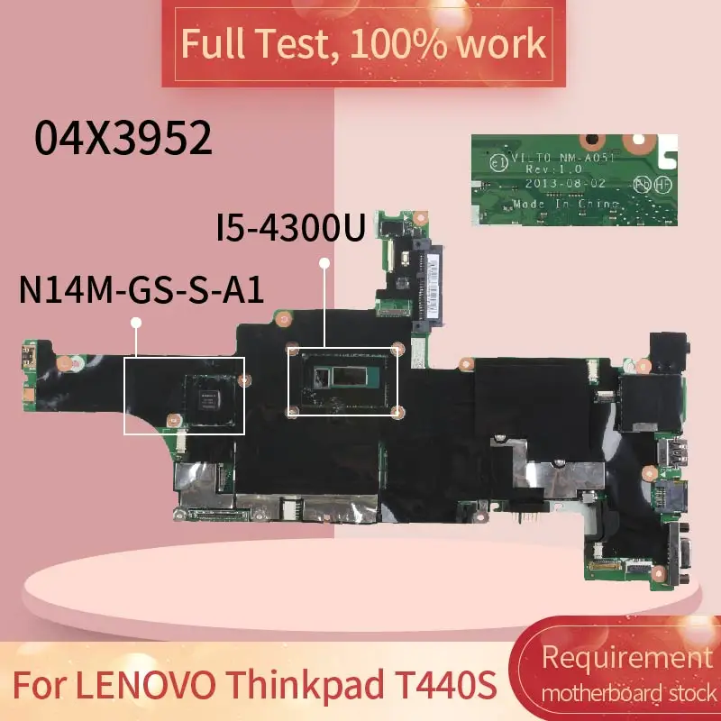  LENOVO Thinkpad T440S NM-A051 04X3952 SR1ED I5-4300U DDR3L,   ,  ,  , 100% 