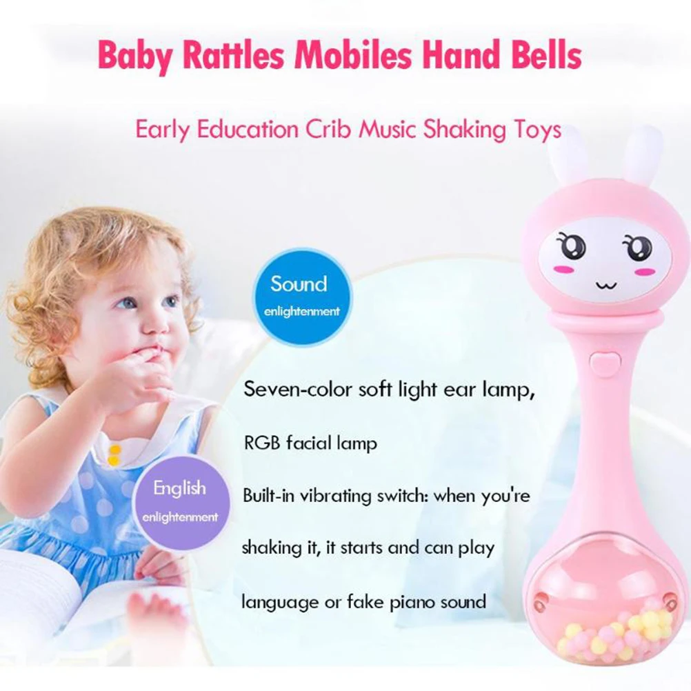 Ребенок ранее Обучение ручной захват Музыкальная погремушка игрушка тряска с