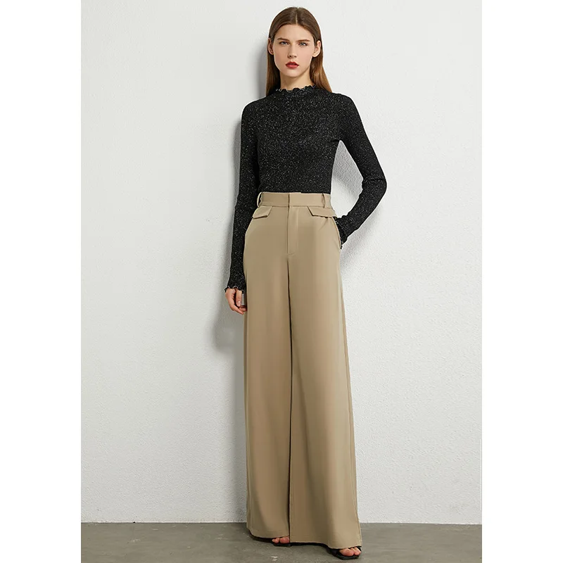 Свитер женский плиссированный с высоким воротником на осень 12060102 | Женская