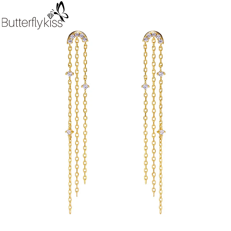 

Bk 925 Висячие серьги из серебра 925 пробы для женщин, радуга, звезды и луна, циркон 1,36 г, элегантная девушка, ювелирные изделия для юбилея, подарк...