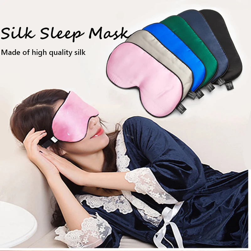 100% шелковая маска для сна женщин и мужчин мягкие нашивки глаз из натурального