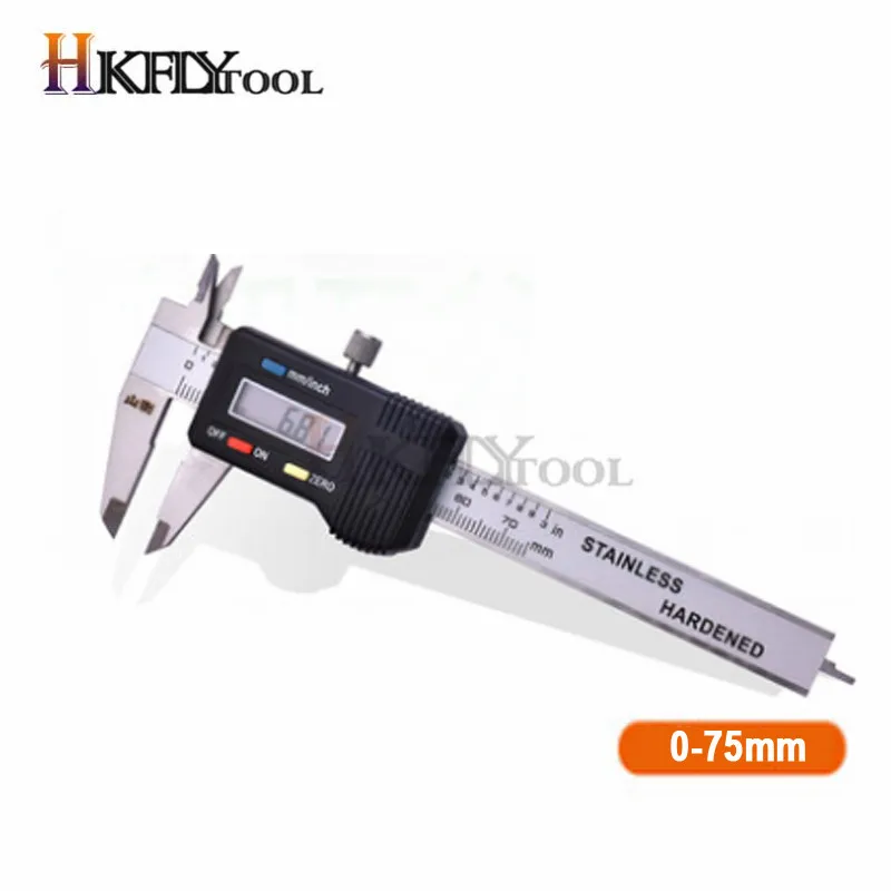 0-75mm Stainless Steel Digital Caliper mini Pocket 50mm 70mm 100mm Thickness Gauge Electronic Vernier Caliper Slider Caliper Gem Tool - Цвет: 0-75mm