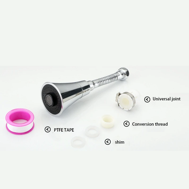 

Shower Faucet Splash-Proof Universal Aerator Kitchen and Household Water-Saving Filter Extender with 1.5M Bath Tube