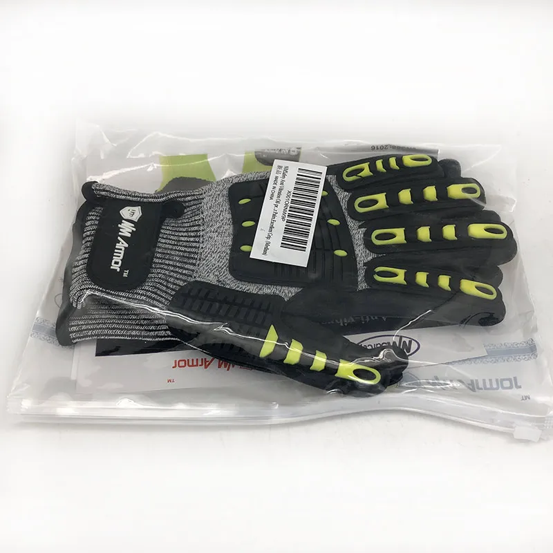 NMSafety Cut Resistant Anti-Vibration Glove Oil-proof Mechanics Safety Work Gloves with TPR On Back | Безопасность и защита