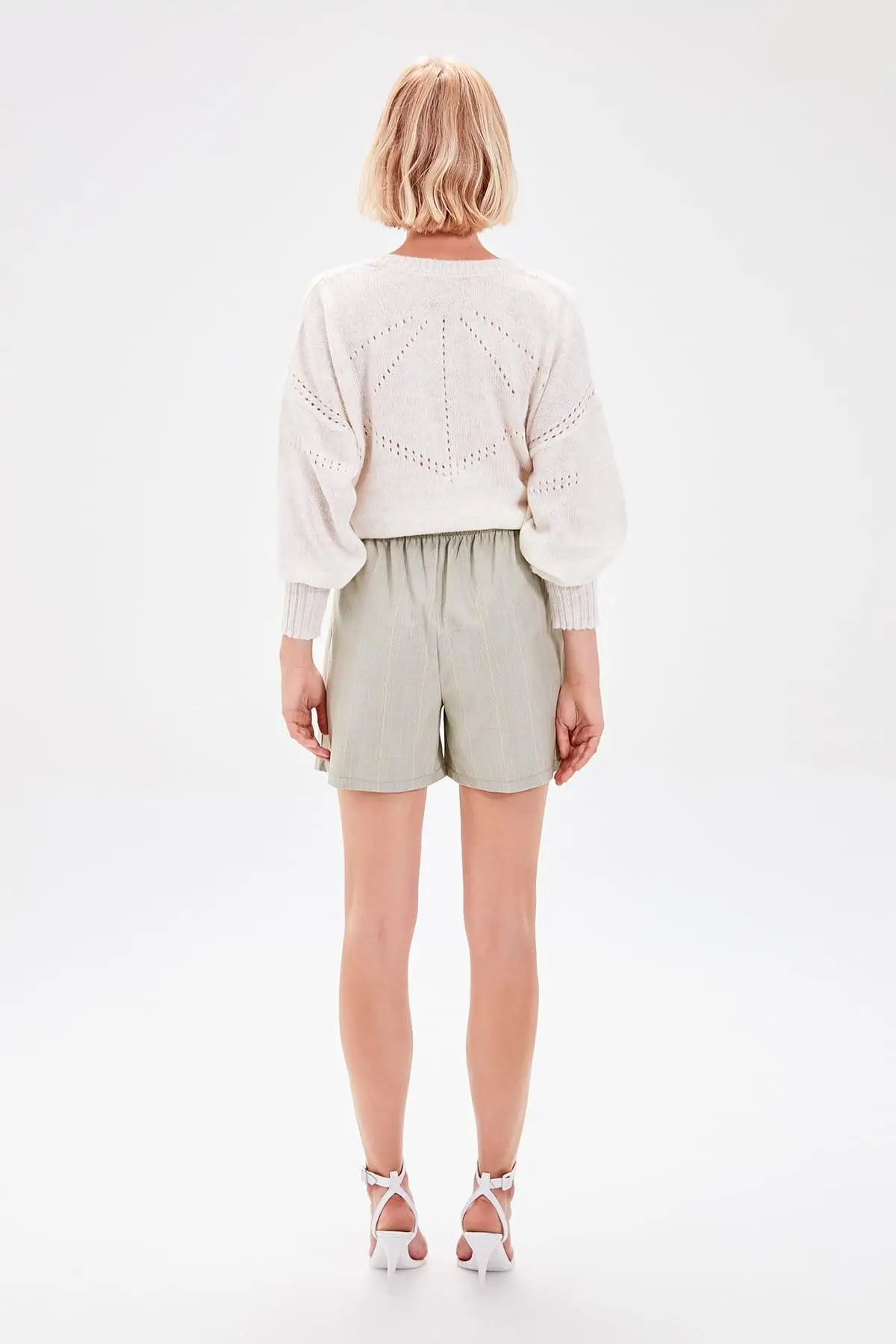 Trendyol Мятные клетчатые шорты TWOAW20SR0041