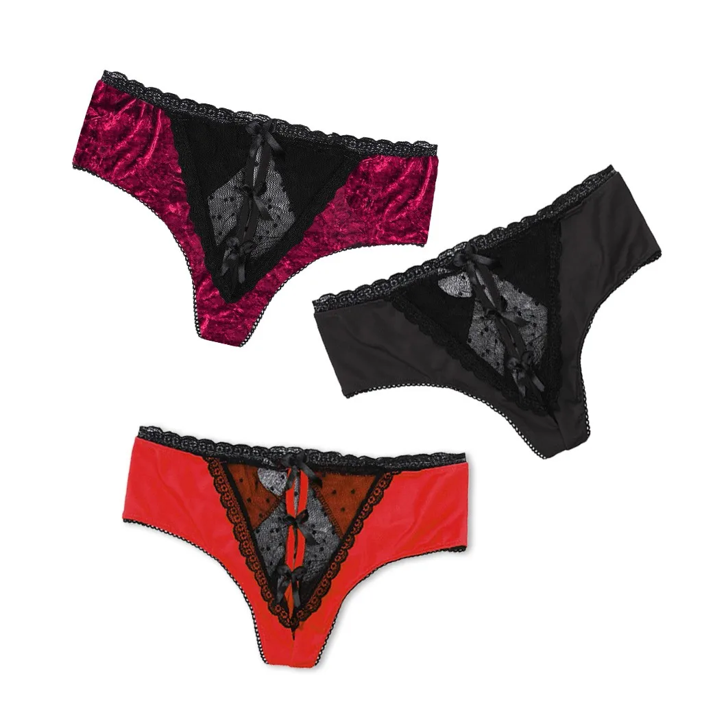 Сексуальные женские трусики 3 предмета в комплекте бесшовные хлопок ice silk